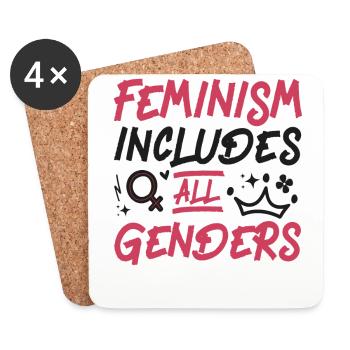 Feminist Feminism Includes All - Coasters (set of 4) - white - Front