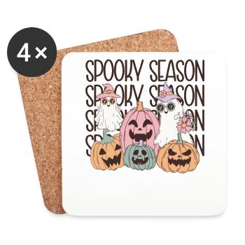 Hippy Halloween Vintage Design Spooky Season Flair - Dessous de verre (lot de 4) - blanc - Devant