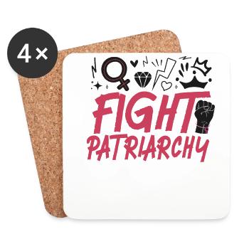 Feminist Fight Patriarchy - Untersetzer (4er-Set) - Weiß - Vorne