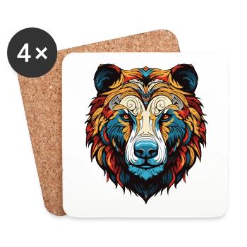Eisbär Portrait Polar bär - Untersetzer (4er-Set) - Weiß - Vorne