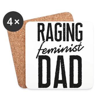 Feminist Raging Feminist Dad - Untersetzer (4er-Set) - Weiß - Vorne