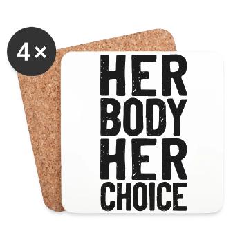 Feminist Her Body Her Choice - Untersetzer (4er-Set) - Weiß - Vorne