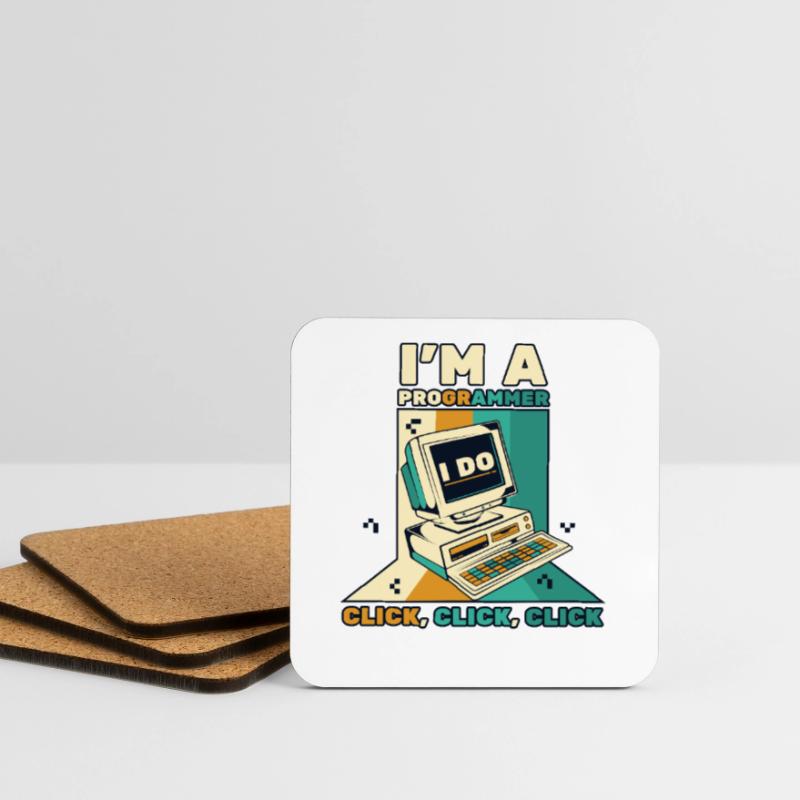 I'm A Programmer Click Software Engineer Coder Coasters (set of 4)