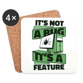 It's Not A Bug It's A Feature Developer Coder - Untersetzer (4er-Set) - Weiß - Vorne