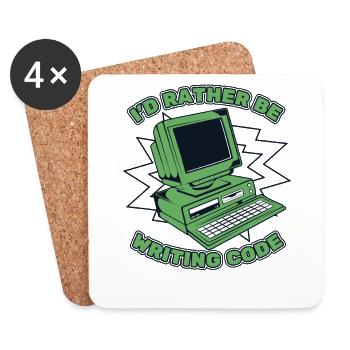 Je préfère écrire du codeur développeur de code - Dessous de verre (lot de 4) - blanc - Devant