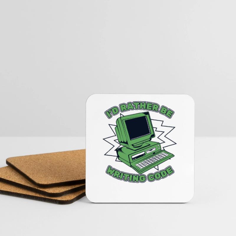 I'd Rather Be Writing Code Developer Coder Coasters (set of 4)