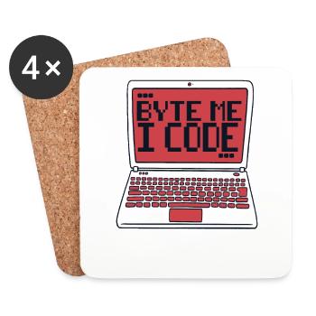 Byte Me I Code Developer Software Developer - Coasters (set of 4) - white - Front