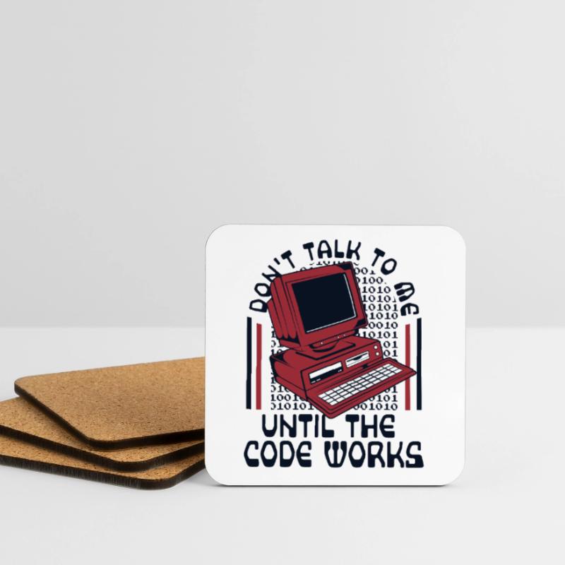 Until The Code Works Software Engineer Coder Coasters (set of 4)