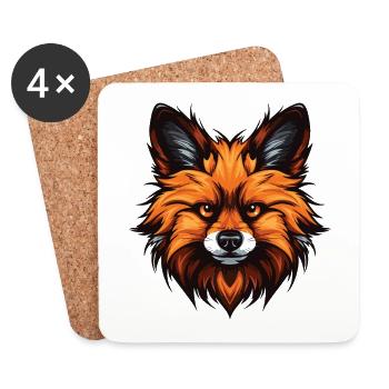 Pomeranian Hund Portrait - Untersetzer (4er-Set) - Weiß - Vorne