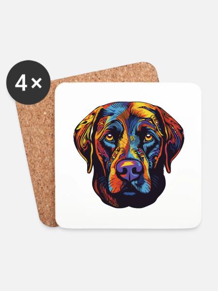 Labrador Hund Portrait - Untersetzer (4er-Set) - Weiß