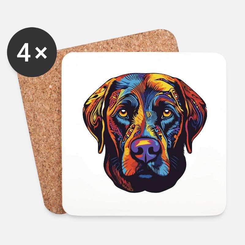 Labrador Hund Portrait - Untersetzer (4er-Set) - Weiß