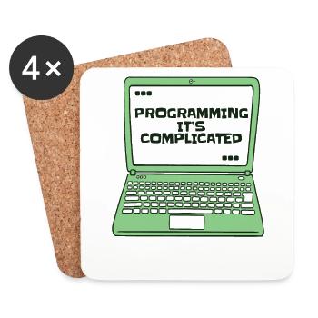 Programming It's Complicated Developer Coder - Untersetzer (4er-Set) - Weiß - Vorne