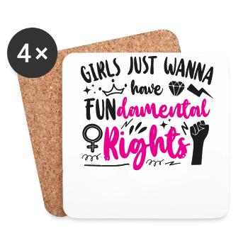 Feminist Girls Just want to Have - Coasters (set of 4) - white - Front