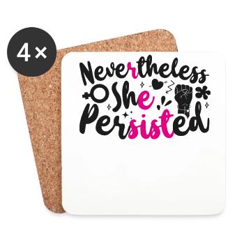 Feminist Nevertheless She - Untersetzer (4er-Set) - Weiß - Vorne