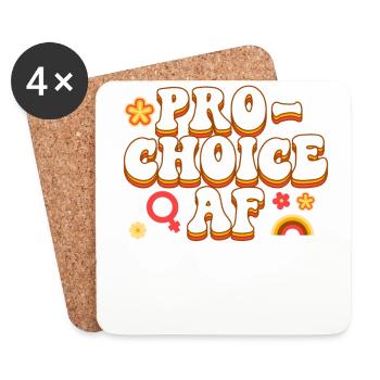 Féministe Pro-Choice Af - Dessous de verre (lot de 4) - blanc - Devant
