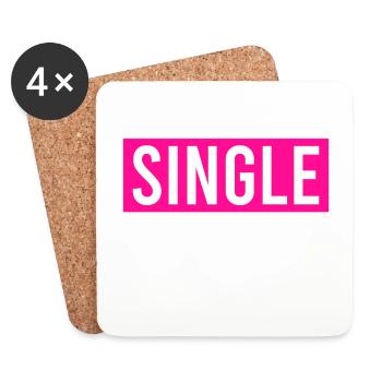 Lustiges Solo Single Frauen Bachelor Junggesellin - Untersetzer (4er-Set) - Weiß - Vorne