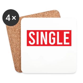 Lustiges Solo Single Frauen Bachelor Junggesellin - Untersetzer (4er-Set) - Weiß - Vorne