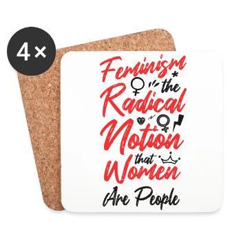 Feminist Feminism The Radical - Coasters (set of 4) - white - Front