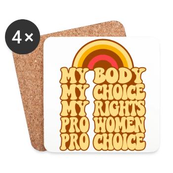Feminist My Body My Choice My - Untersetzer (4er-Set) - Weiß - Vorne