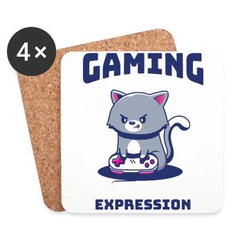 Gaming, Gambling, Video Game, Gamer - Coasters (set of 4) - white - Front