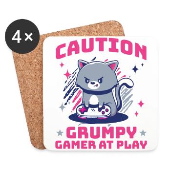 Gaming, Gambling, Video Game, Gamer - Coasters (set of 4) - white - Front