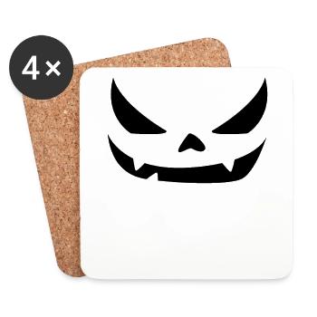 Redoutez la nuit d’Halloween Jack O’Lantern Face - Dessous de verre (lot de 4) - blanc - Devant