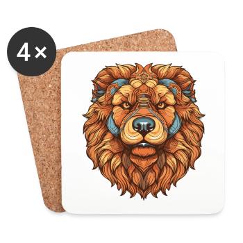 Chow Chow Hund Portrait - Untersetzer (4er-Set) - Weiß - Vorne