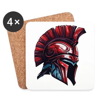 Spartan Helmet Warrior Sparta - Coasters (set of 4) - white - Front