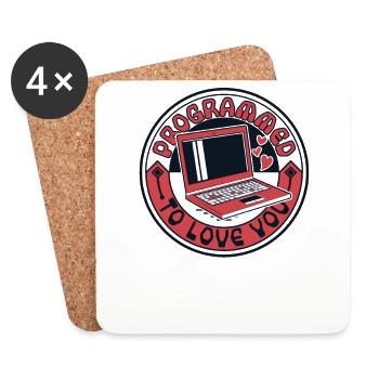 Programmé pour t’aimer Développeur Codeur - Dessous de verre (lot de 4) - blanc - Devant
