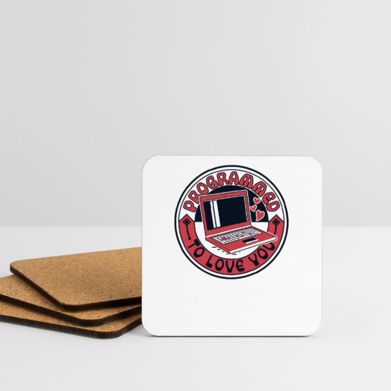 Programmed To Love You Developer Coder Coasters (set of 4)