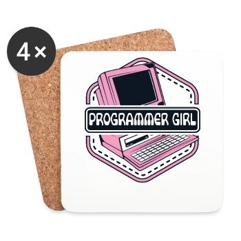Programmer Girl Softwareingenieur Developer - Untersetzer (4er-Set) - Weiß - Vorne
