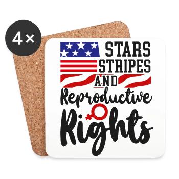 Feminist Stars Stripes & - Untersetzer (4er-Set) - Weiß - Vorne