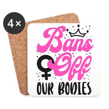 Les féministes bannissent nos corps - Dessous de verre (lot de 4) - blanc - Devant