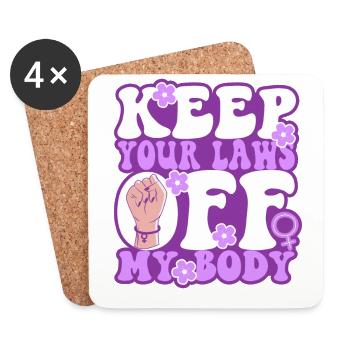 Feminist Keep Your Laws Off My - Untersetzer (4er-Set) - Weiß - Vorne