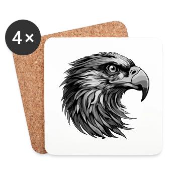 Adler Portrait - Untersetzer (4er-Set) - Weiß - Vorne