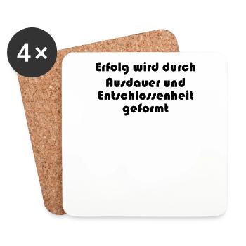 Fitness - Erfolg wird durch Ausdauer und - Untersetzer (4er-Set) - Weiß - Vorne