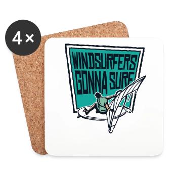 Windsurfers Gonna Surf Wellenreiter Surfer - Untersetzer (4er-Set) - Weiß - Vorne