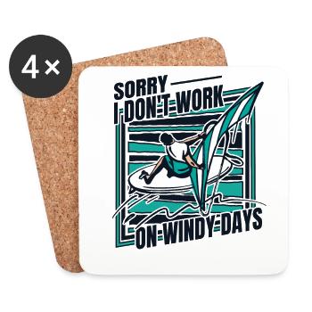I Don't Work On Windy Days Wassersport Surfer - Untersetzer (4er-Set) - Weiß - Vorne