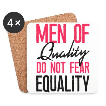 Feminist Men Of Quality Don't Fear - Untersetzer (4er-Set) - Weiß - Vorne
