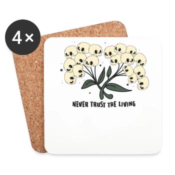 Vintage Halloween Design "Never Trust The Living" - Coasters (set of 4) - white - Front