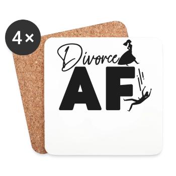 Happy Divorce Party Divorce Af - Dessous de verre (lot de 4) - blanc - Devant