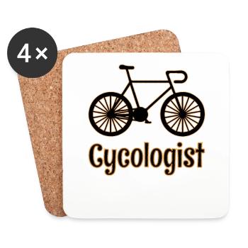 Cycologist Bike Design: Rétro Vintage pour les motards - Dessous de verre (lot de 4) - blanc - Devant