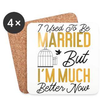 Happy Divorce Party I Used To Be - Coasters (set of 4) - white - Front