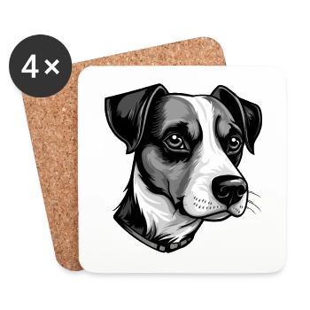 Jack Russel Terrier Hund Portrait - Untersetzer (4er-Set) - Weiß - Vorne