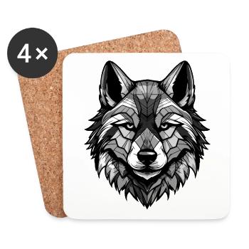 Akita Hund Portrait - Untersetzer (4er-Set) - Weiß - Vorne
