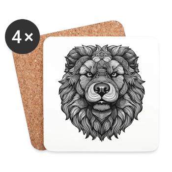 Chow Chow Hund Portrait - Untersetzer (4er-Set) - Weiß - Vorne