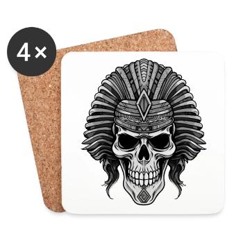 Pharaoh Skull - Coasters (set of 4) - white - Front