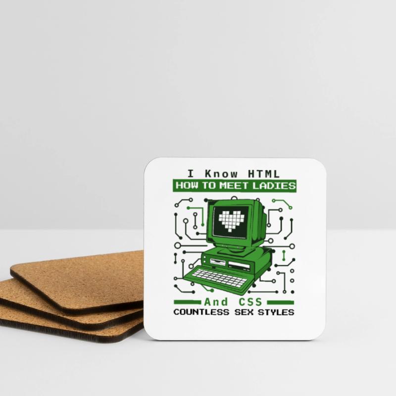 I Know HTML How To Meet Ladies Developer Coder Coasters (set of 4)