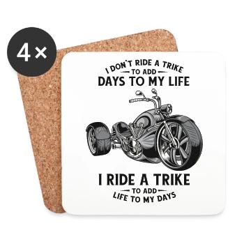 Rouler un tricycle pour ajouter de la vie à mes journées Trikebike - Dessous de verre (lot de 4) - blanc - Devant