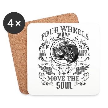 Trois roues déplacent le tricycle trikebike Soul - Dessous de verre (lot de 4) - blanc - Devant